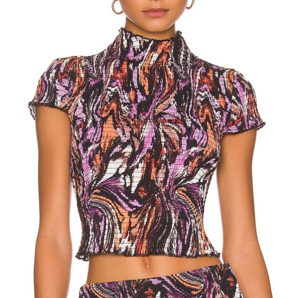 Etta Top Multi Swirl Print